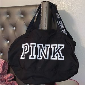 Pink duffel bag